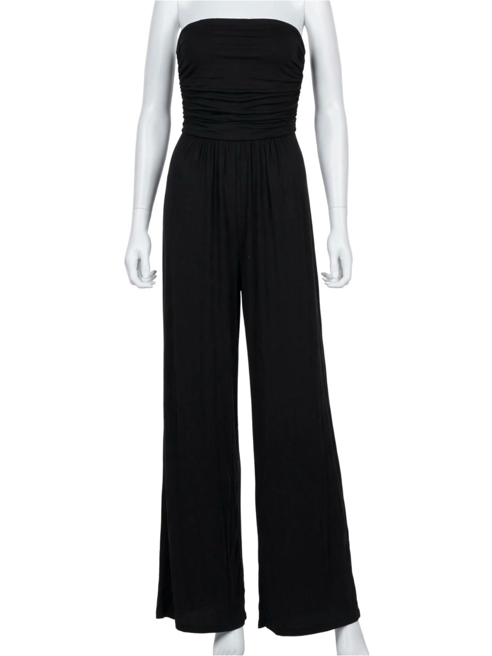 Strapless Wide-Leg Jumpsuit - Black
